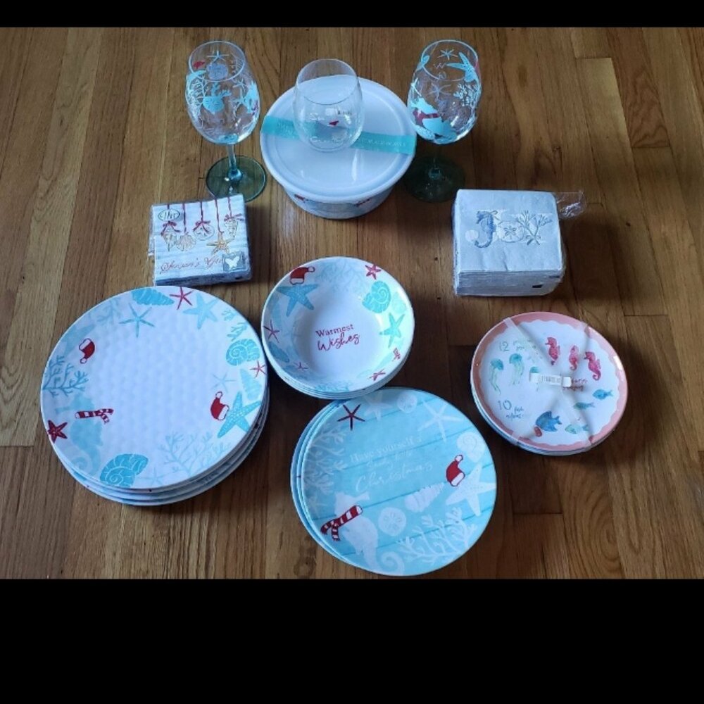 Coastal Beach Home Christmas Dinnerware